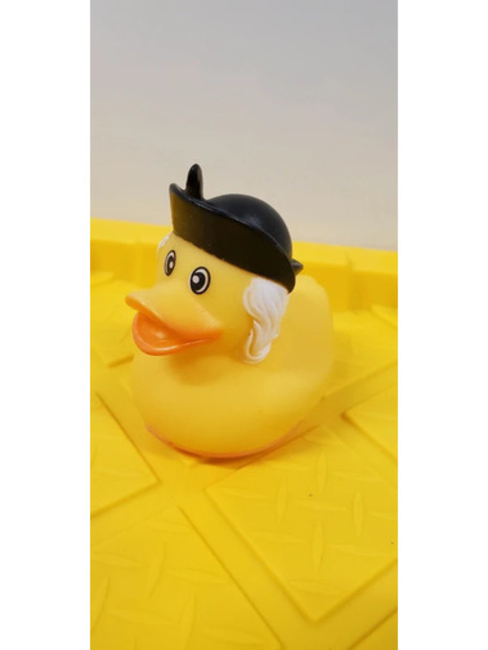 Vintage Pirate Captain Rubber Duck Sailor Hat White Hair Bath Toy Figure